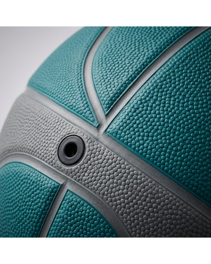 Covona Size 5 Rubber Outdoor Basketball 69-71 cm Teal and Gray - Detail view