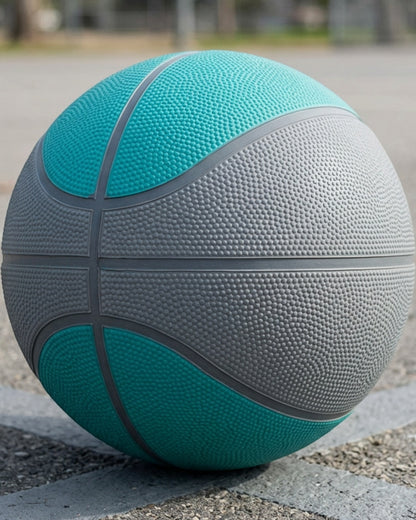 Covona Size 5 Rubber Outdoor Basketball 69-71 cm Teal and Gray - Lifestyle view