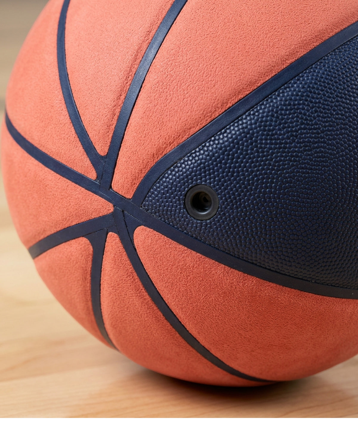 Covona Size 6 Microfiber Composite Basketball 72-73 cm Coral and Navy - Detail view